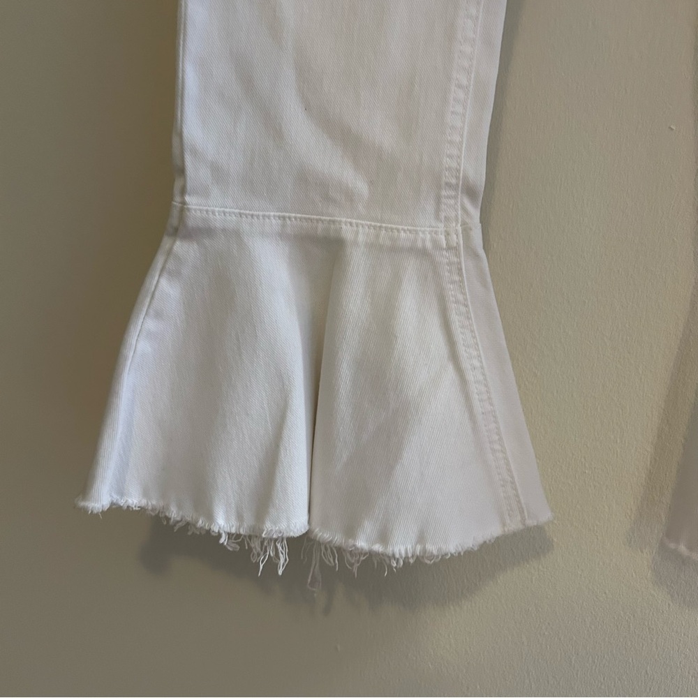 Mother White Flare Jeans The Cha Cha Fray Glass Slipper Bell Bottom Denim 26 - Picture 6 of 14